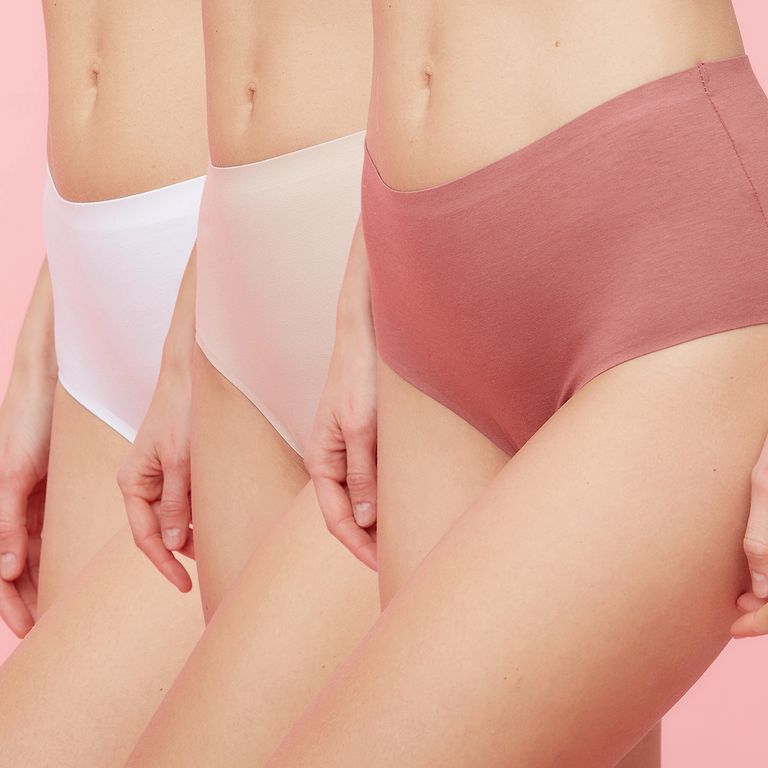Pack De 3 Calzones Tiro Alto Sin Costura Mujer