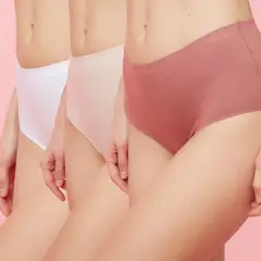 BLU - Pack De 3 Calzones Tiro Alto Sin Costura Mujer