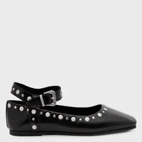 Ballerina Mujer Cuero Negro