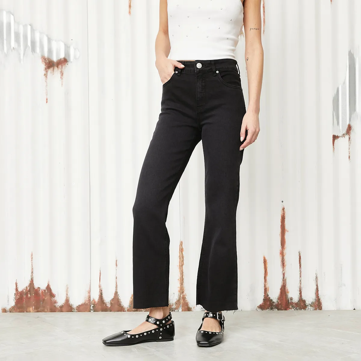 AMERICANINO - Ballerina Mujer Cuero Negro Americanino