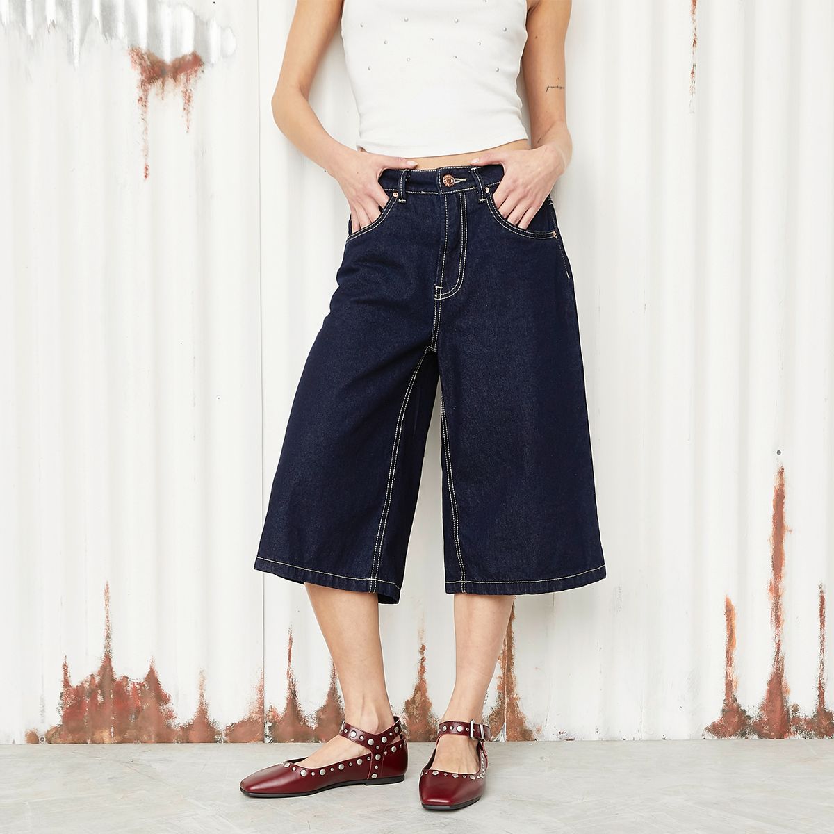 AMERICANINO - Ballerina Mujer Cuero Burdeo Americanino