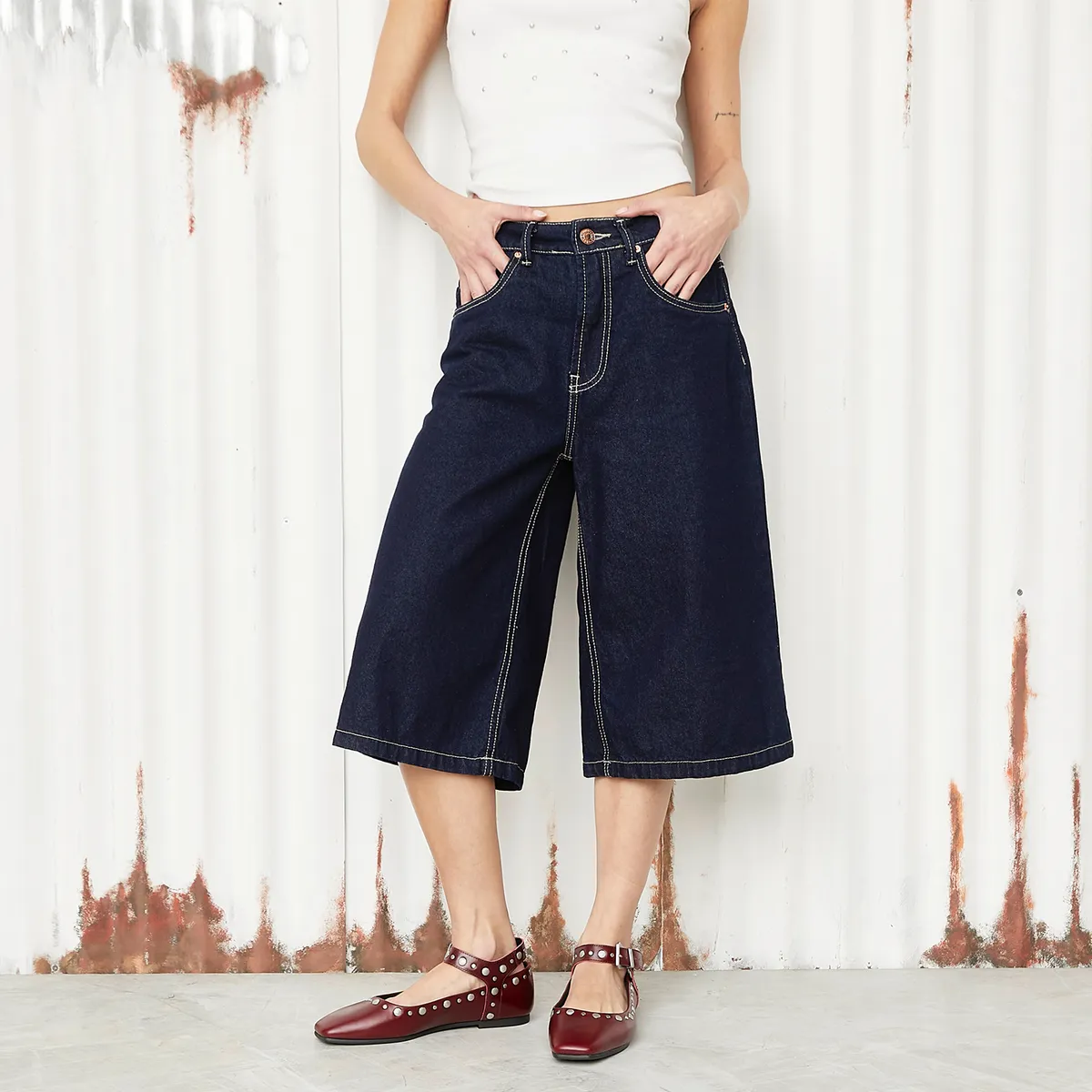 AMERICANINO - Ballerina Mujer Cuero Burdeo Americanino