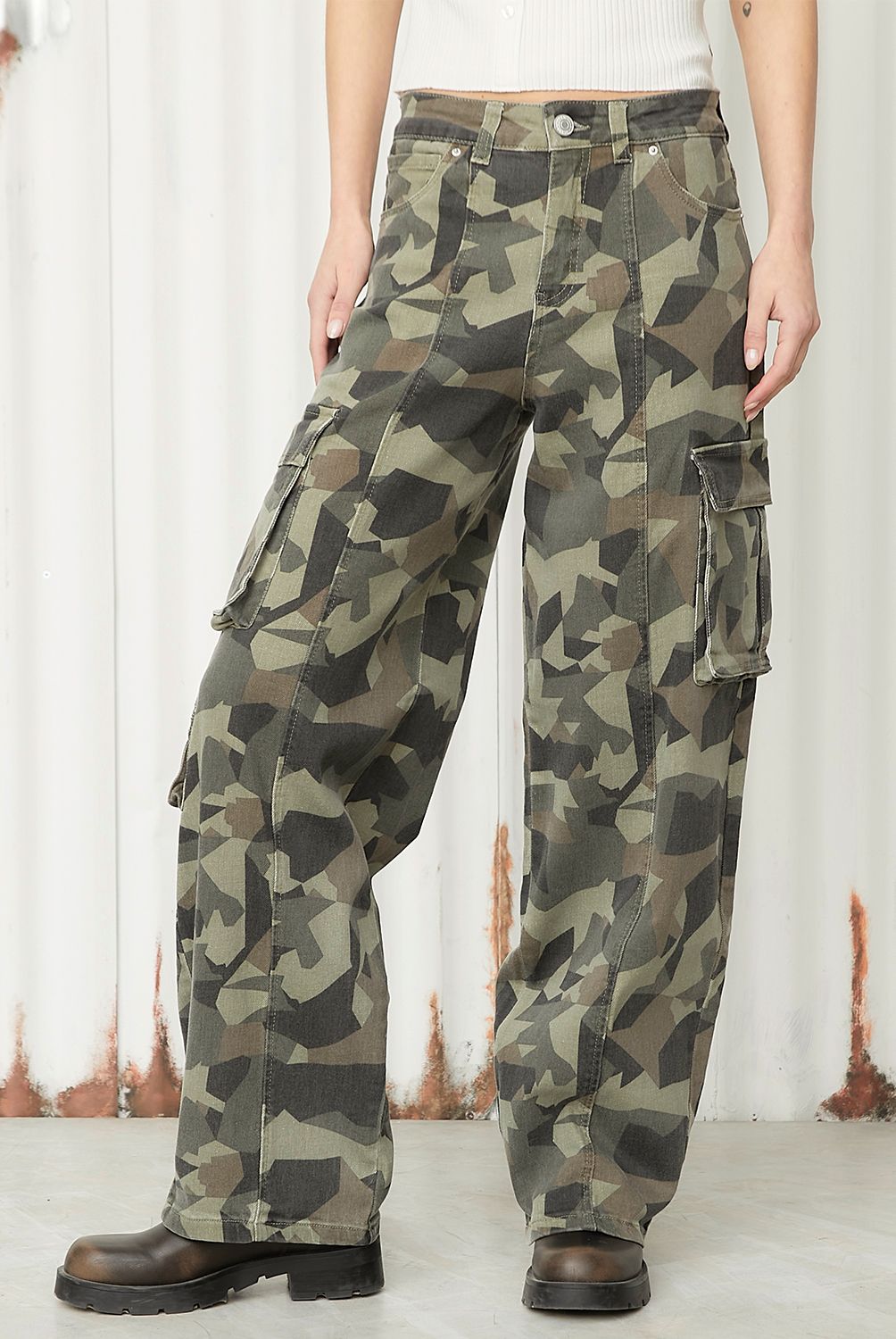 AMERICANINO - Pantalón Cargo Tiro Alto Mujer Americanino