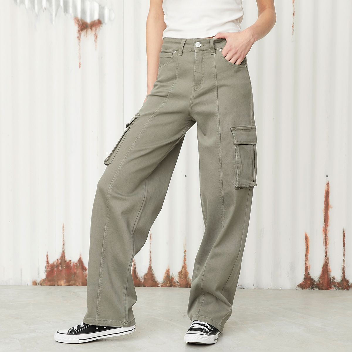 AMERICANINO - Pantalón Cargo Tiro Medio Mujer Americanino