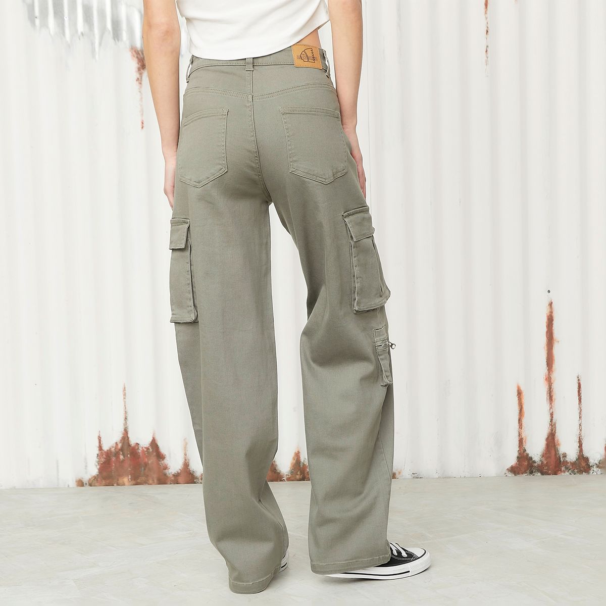 AMERICANINO - Pantalón Cargo Tiro Medio Mujer Americanino