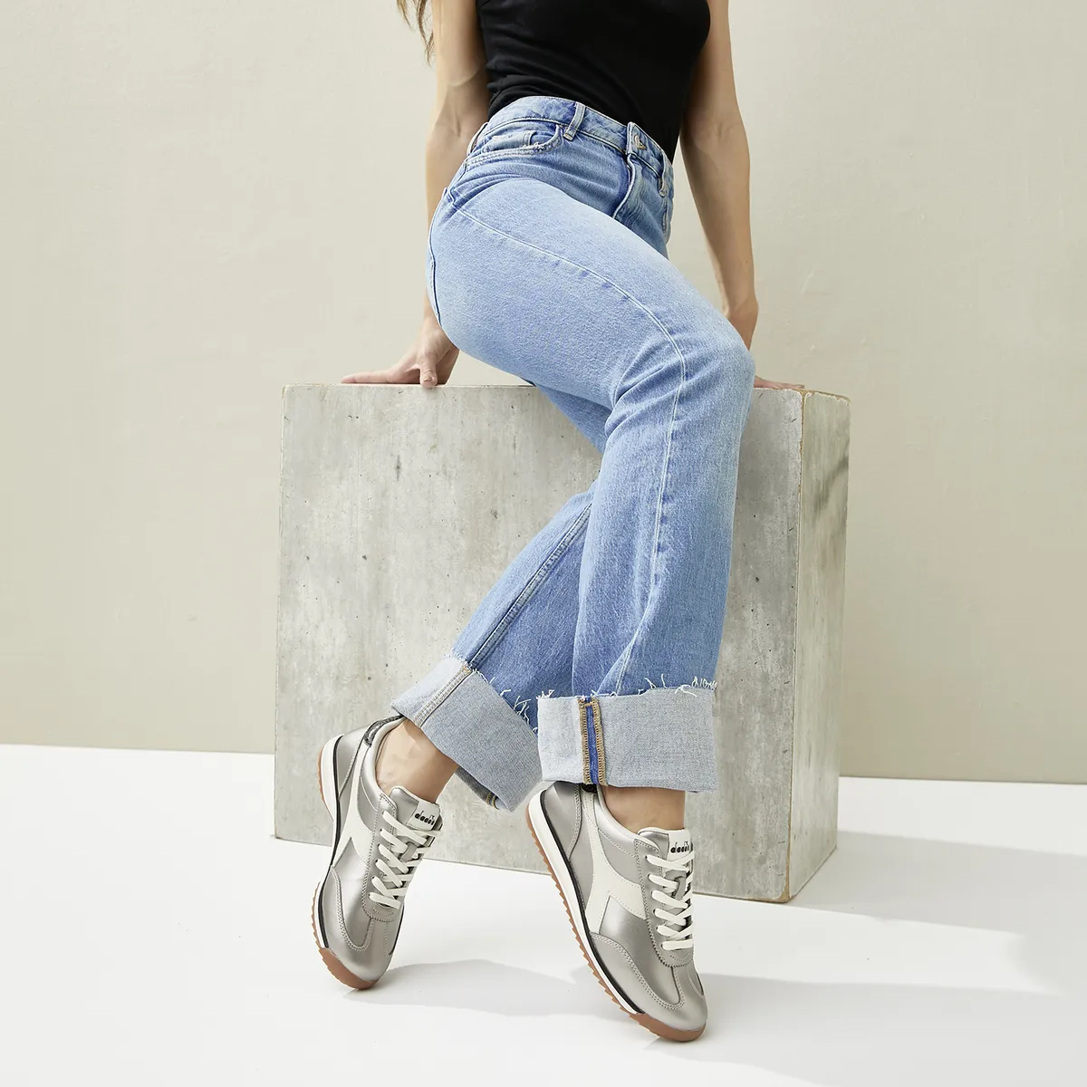 DIADORA - Retras Zapatilla Urbana Mujer Plateado Diadora