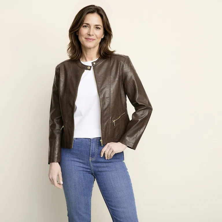 Chaqueta Efecto Cuero Mujer S.Cocci