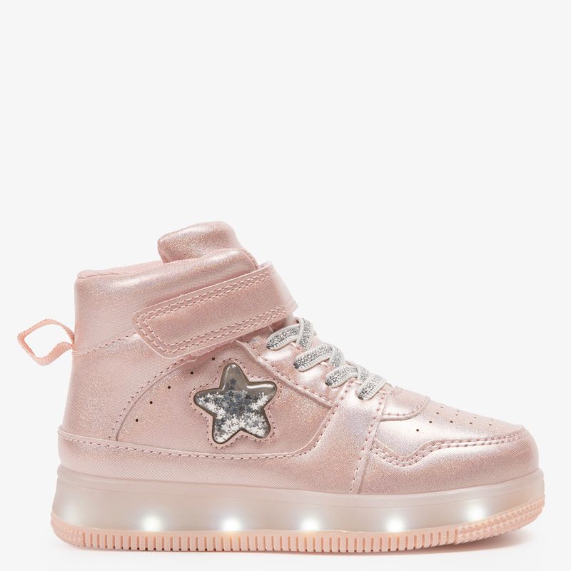 YAMP - Altaluz Zapatilla Urbana Niña Con Luces Rosado (22 A 26) Yamp