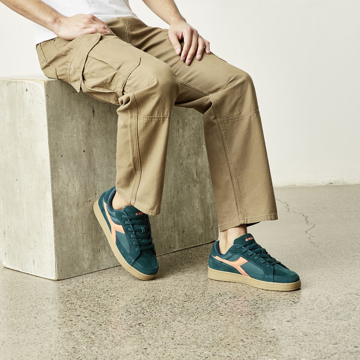 DIADORA - Chunk Zapatilla Urbana Hombre Cuero Verde Diadora