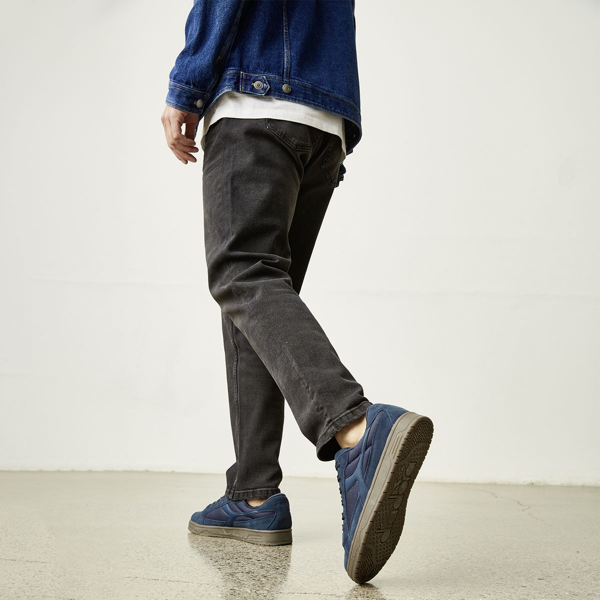 DIADORA - Chunk Zapatilla Urbana Hombre Cuero Azul Diadora