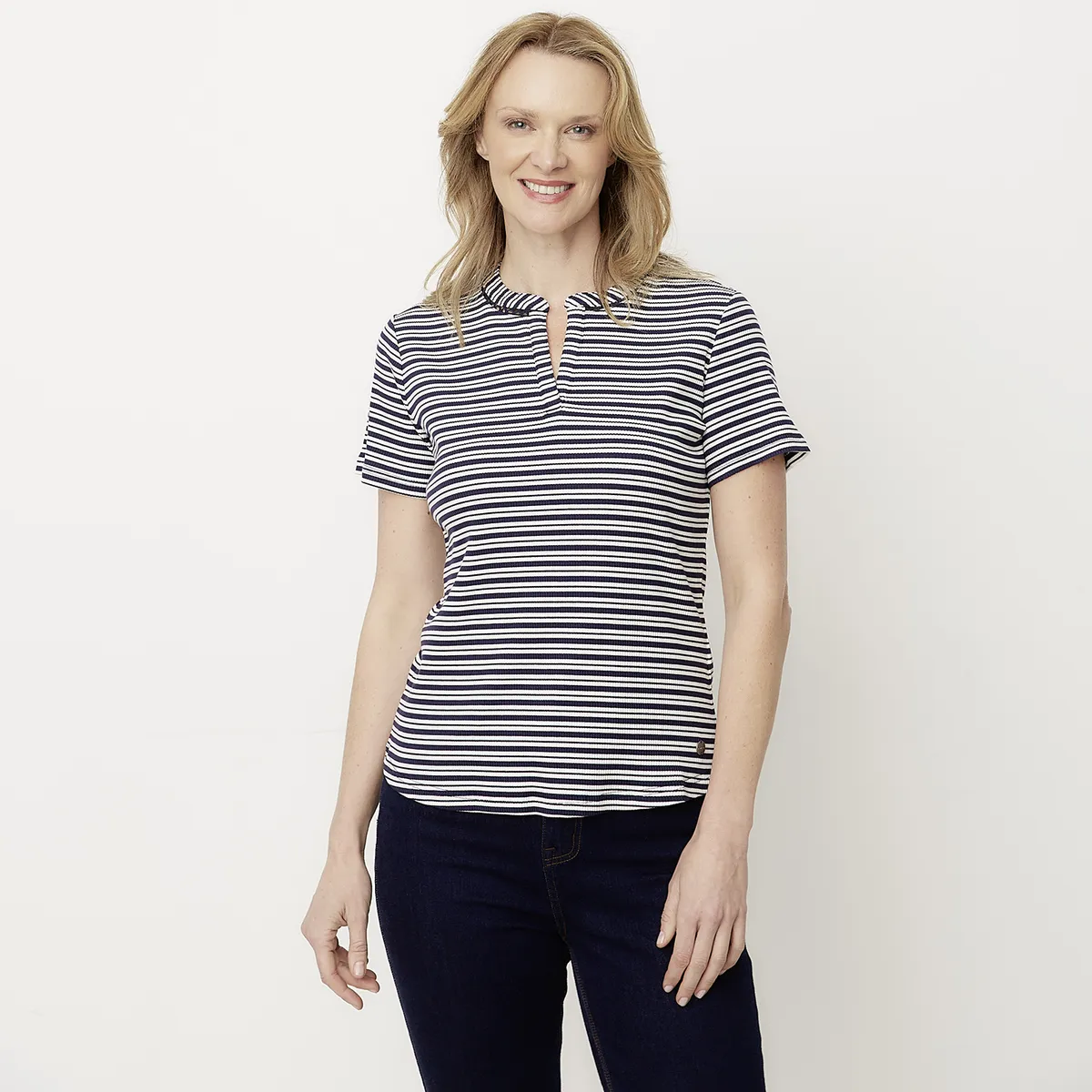 NEWPORT - Polera Manga Corta Algodón Mujer Newport