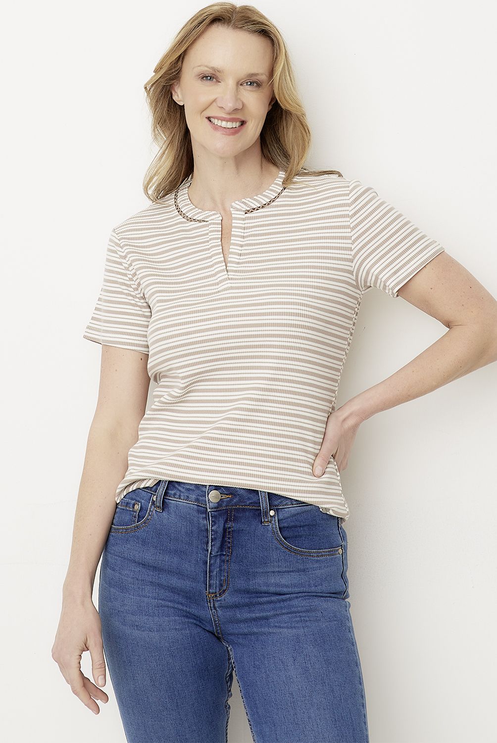 NEWPORT - Polera Manga Corta Algodón Mujer Newport