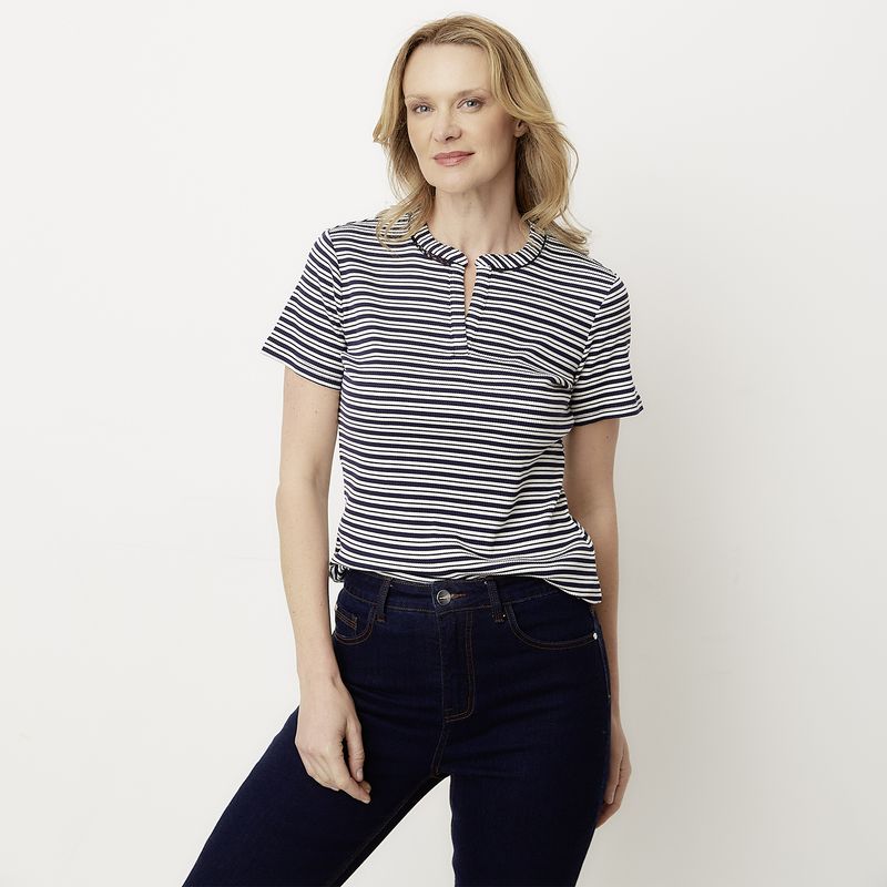 NEWPORT - Polera Manga Corta Algodón Mujer Newport