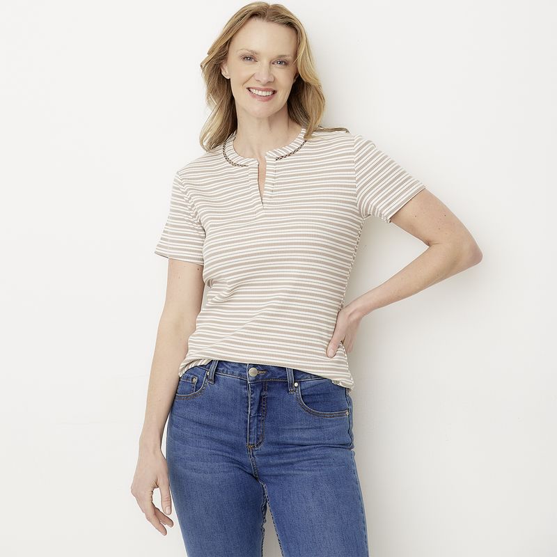 NEWPORT - Polera Manga Corta Algodón Mujer Newport