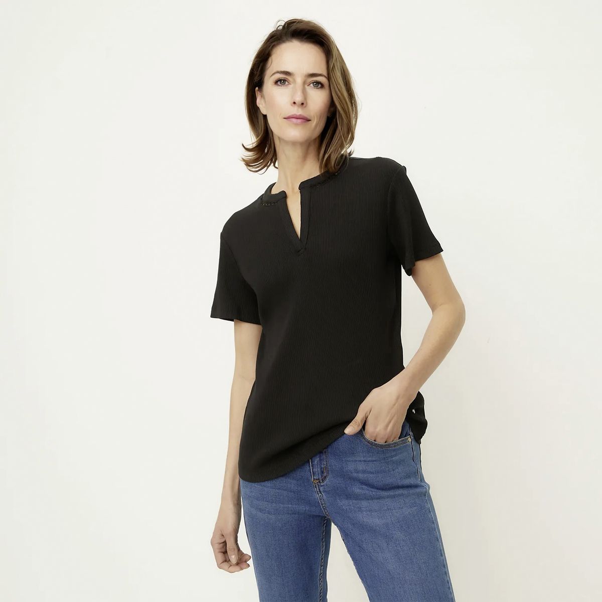 NEWPORT - Polera Manga Corta Algodón Mujer Newport