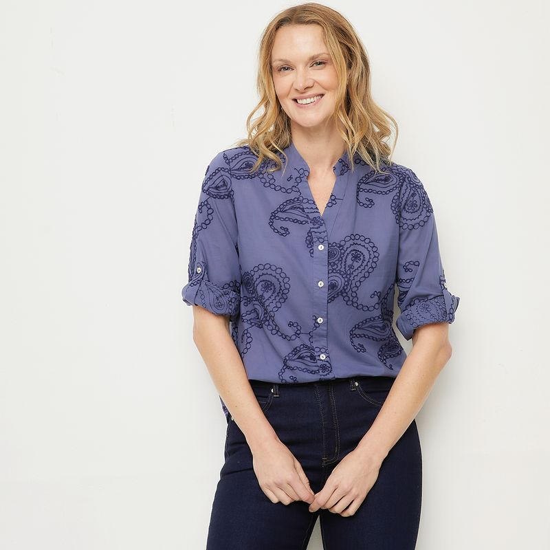 NEWPORT - Blusa Manga Corta Algodón Mujer Newport