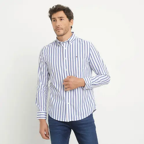 TOMMY HILFIGER - Camisa Casual Manga Larga Algodón Hombre
