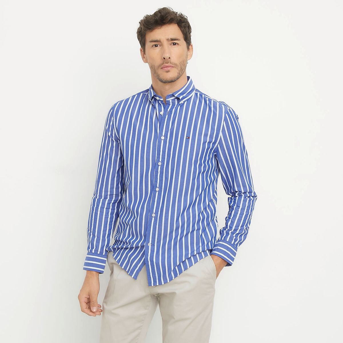TOMMY HILFIGER - Camisa Casual Manga Larga Algodón Hombre Tommy Hilfiger