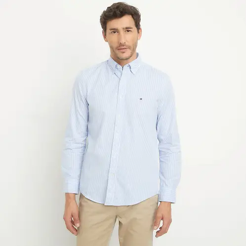 TOMMY HILFIGER - Camisa Casual Manga Larga Algodón Hombre