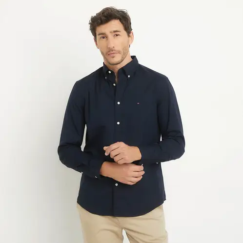 TOMMY HILFIGER - Camisa Casual Manga Larga Algodón Hombre