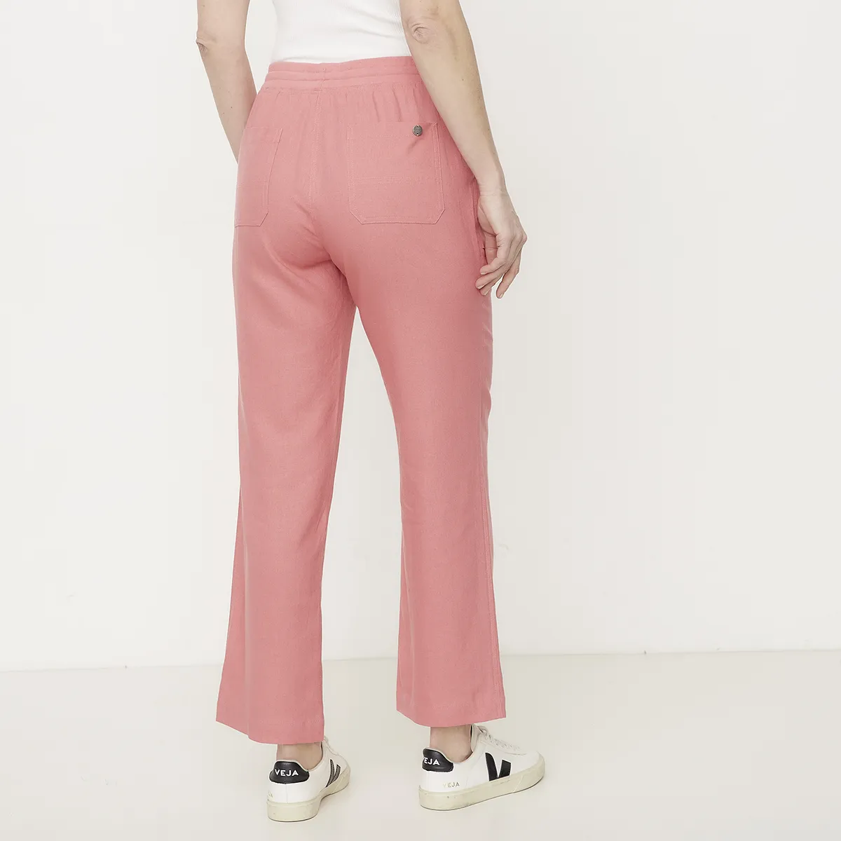 NEWPORT - Pantalón Tiro Alto Lino Mujer Newport