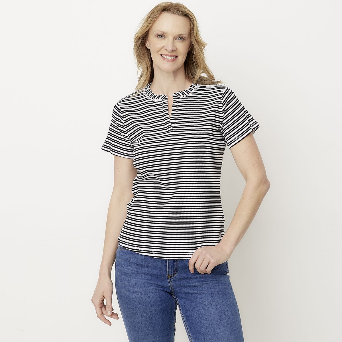 NEWPORT - Polera Manga Corta Algodón Mujer Newport