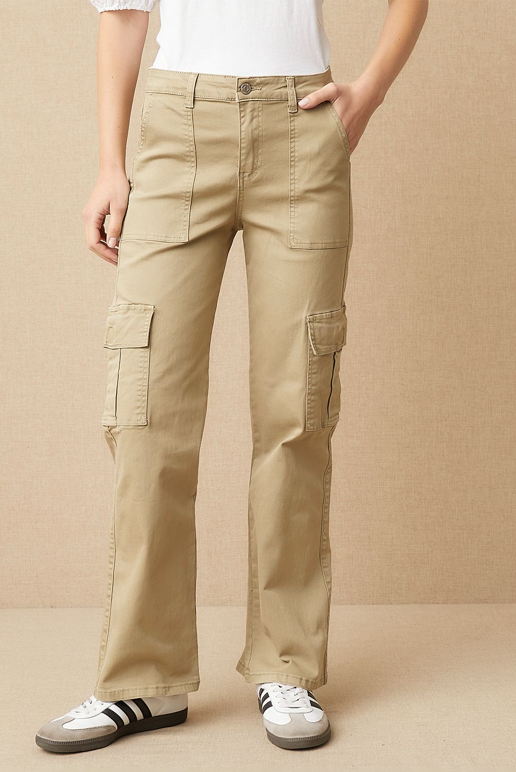 UNIVERSITY CLUB - Pantalón Cargo Tiro Alto Mujer University Club Algodón