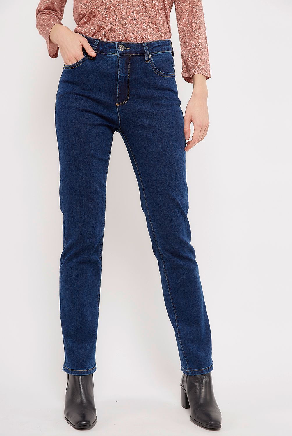 UNIVERSITY CLUB - Jeans Straight Mujer University Club Tiro Alto