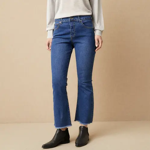 UNIVERSITY CLUB - Jeans Cropped Tiro Alto Mujer