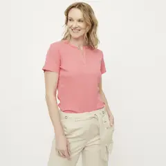 NEWPORT - Polera Manga Corta Algodón Mujer