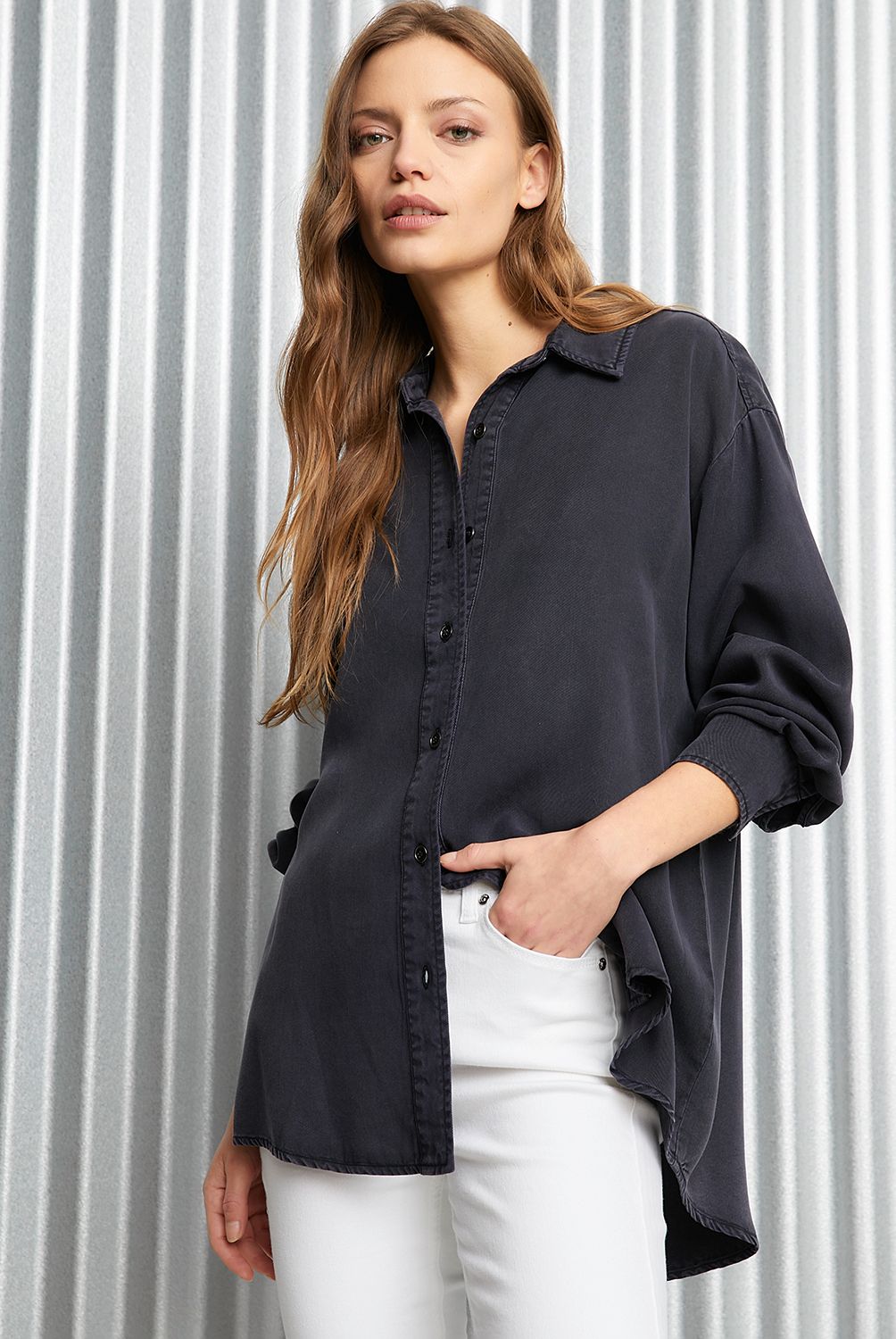 AMERICANINO - Blusa Manga Larga Tencel Mujer Americanino