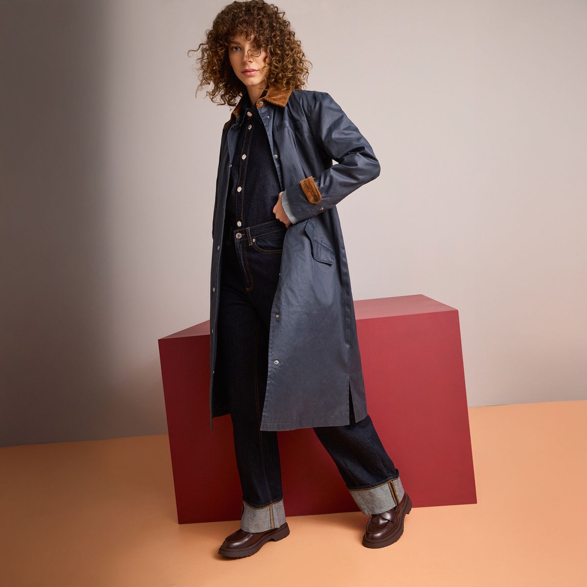 BASEMENT - Chaqueta Encerada Mujer Fran Larrain