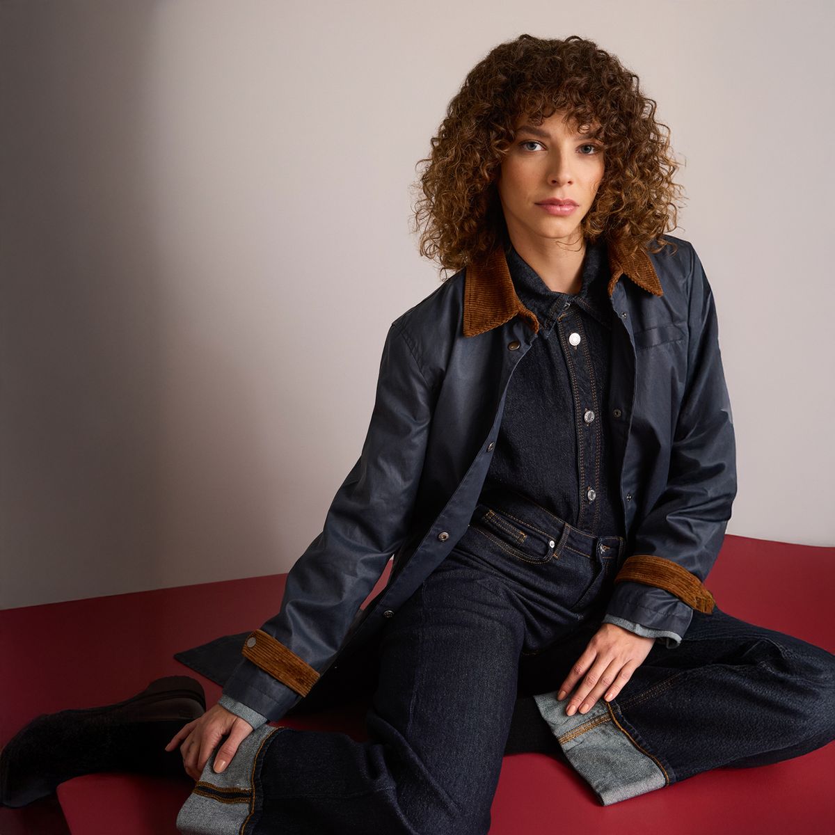 BASEMENT - Chaqueta Encerada Mujer Fran Larrain