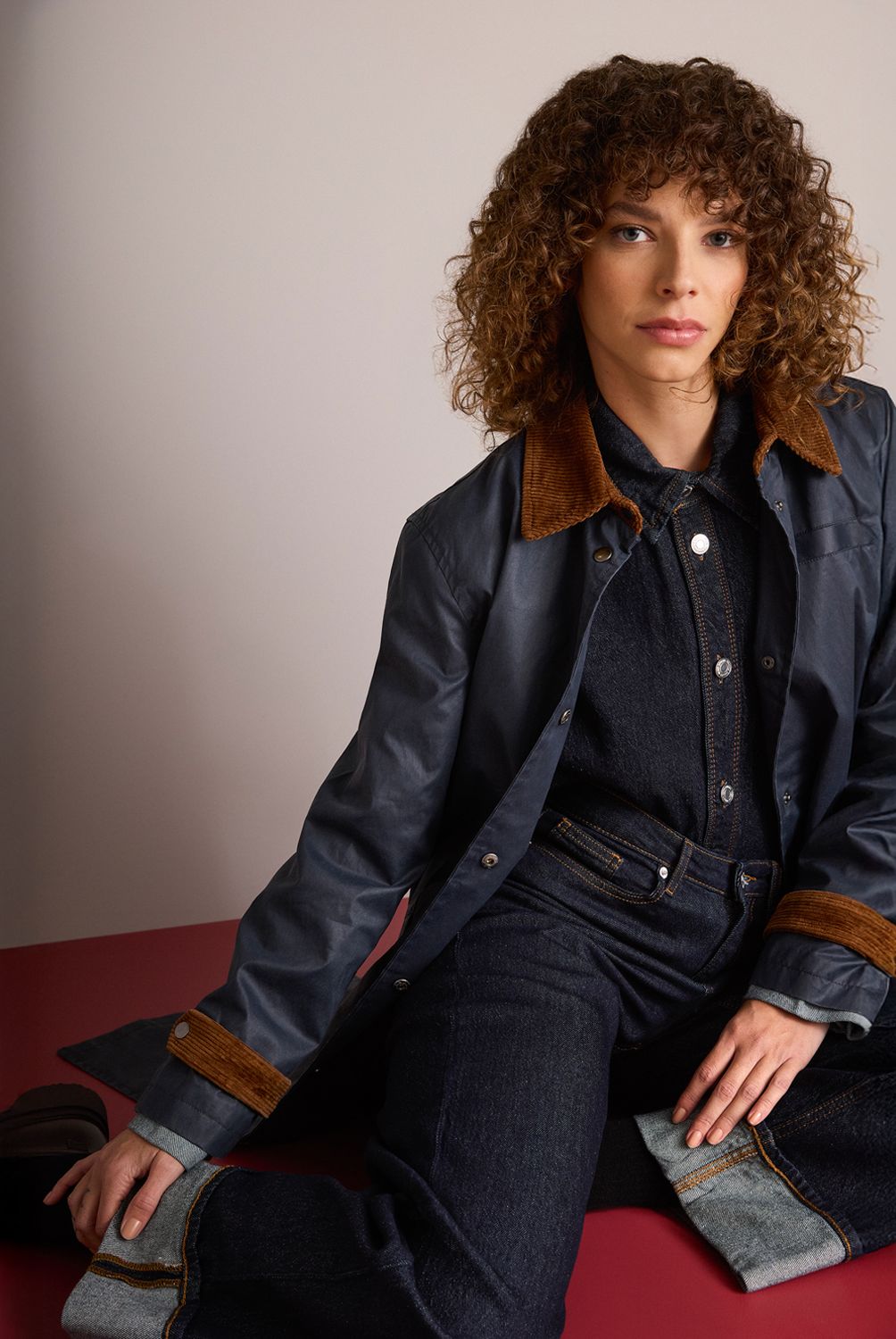 BASEMENT - Chaqueta Encerada Mujer Fran Larrain