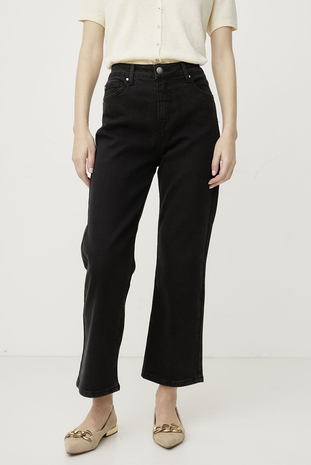 APOLOGY - Jeans Wide Leg Apology Mujer Tiro Alto Algodón
