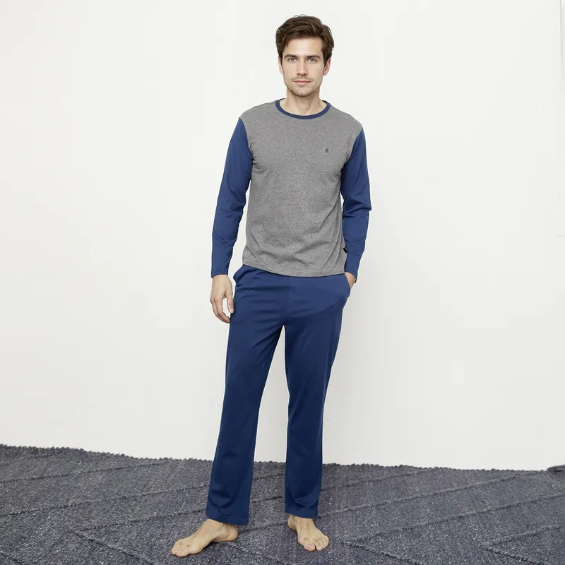 NEWPORT - Pijama Largo Newport Algodón Hombre