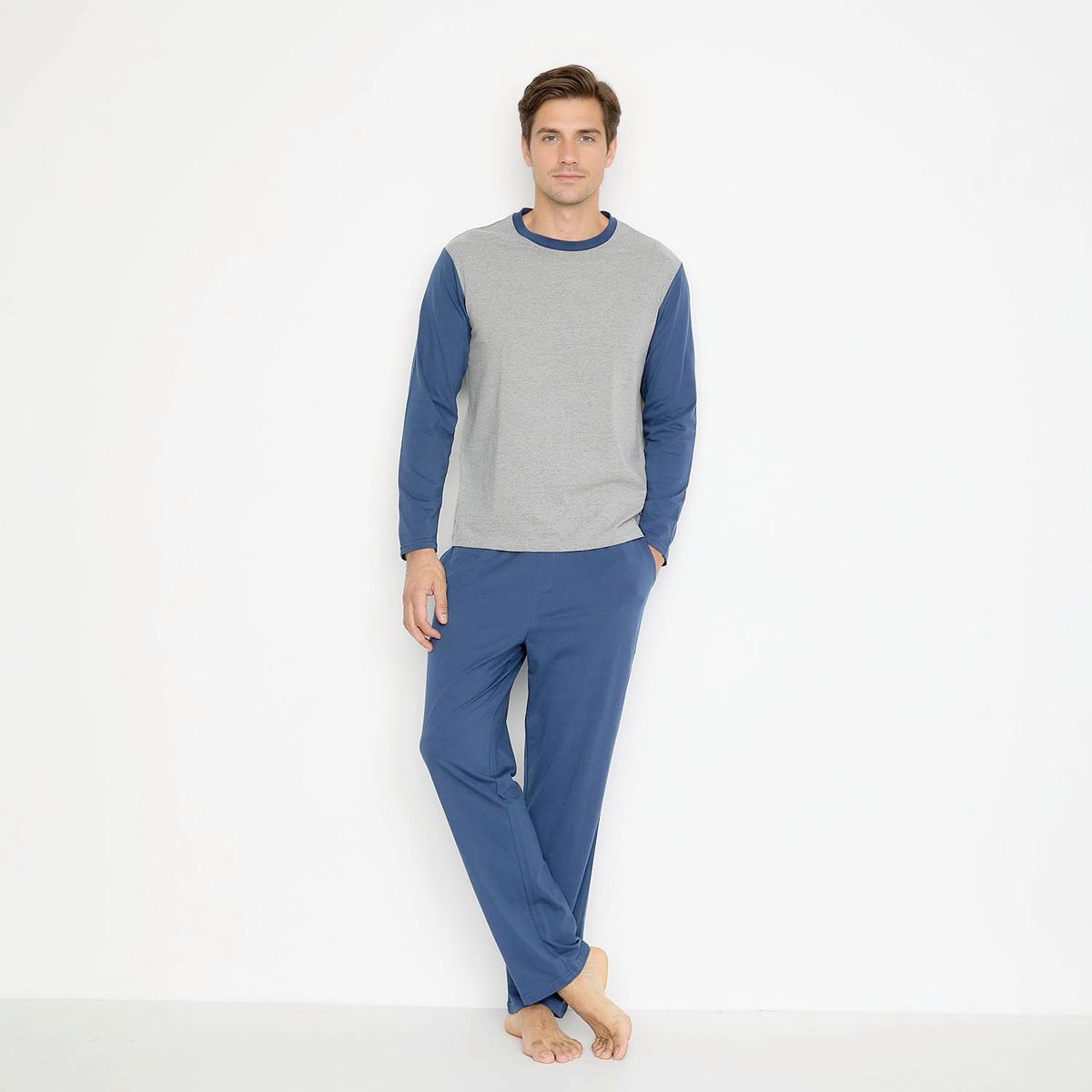 NEWPORT - Pijama Largo Newport Algodón Hombre