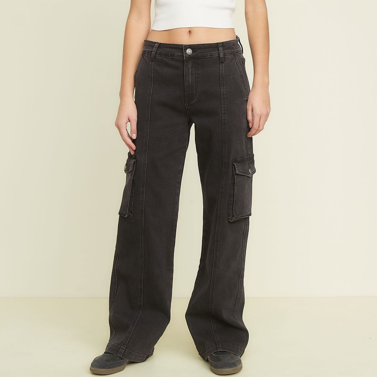 SYBILLA - Pantalón Cargo Tiro Alto Mujer Sybilla