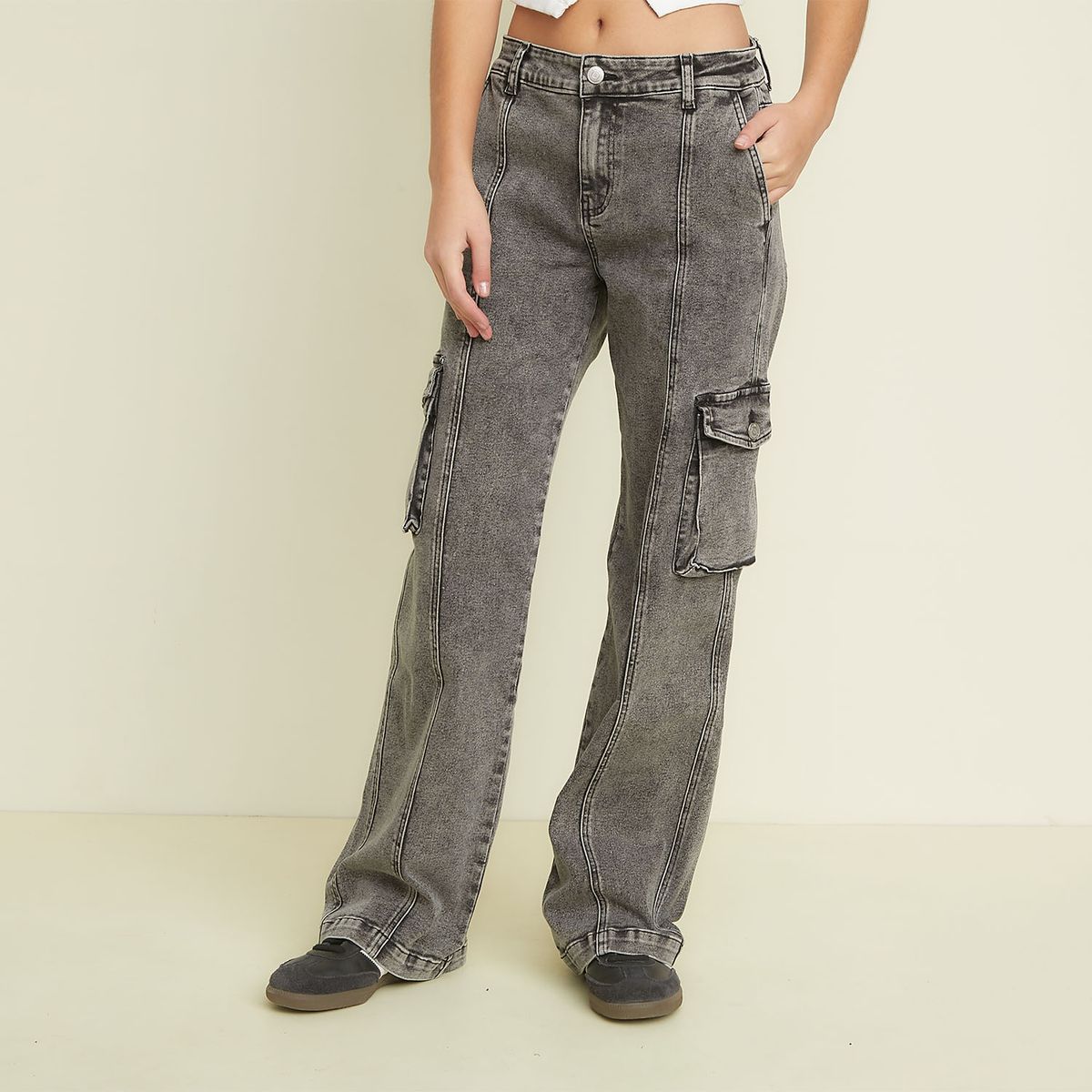 SYBILLA - Pantalón Cargo Tiro Alto Mujer Sybilla