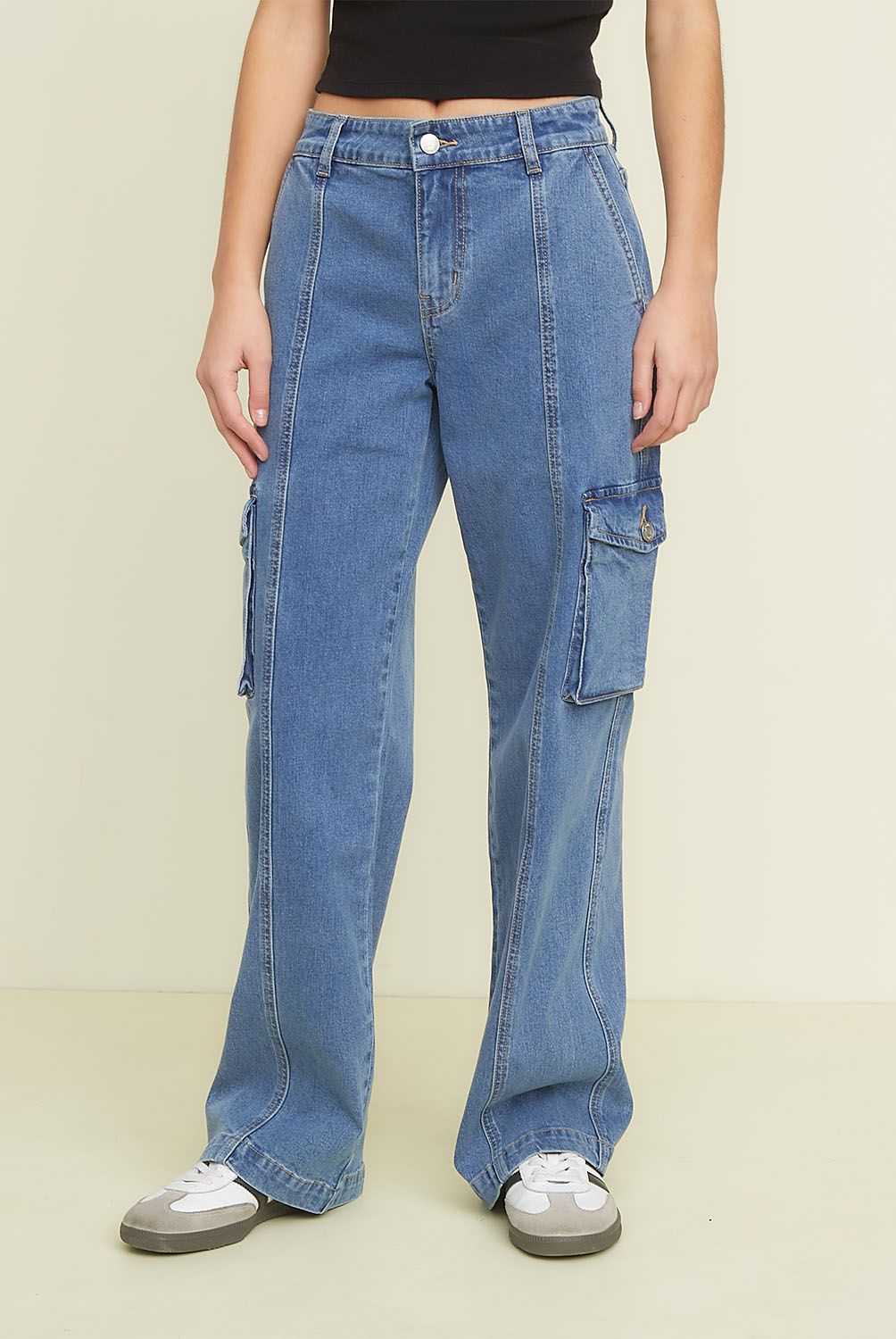 SYBILLA - Pantalón Cargo Tiro Alto Mujer Sybilla