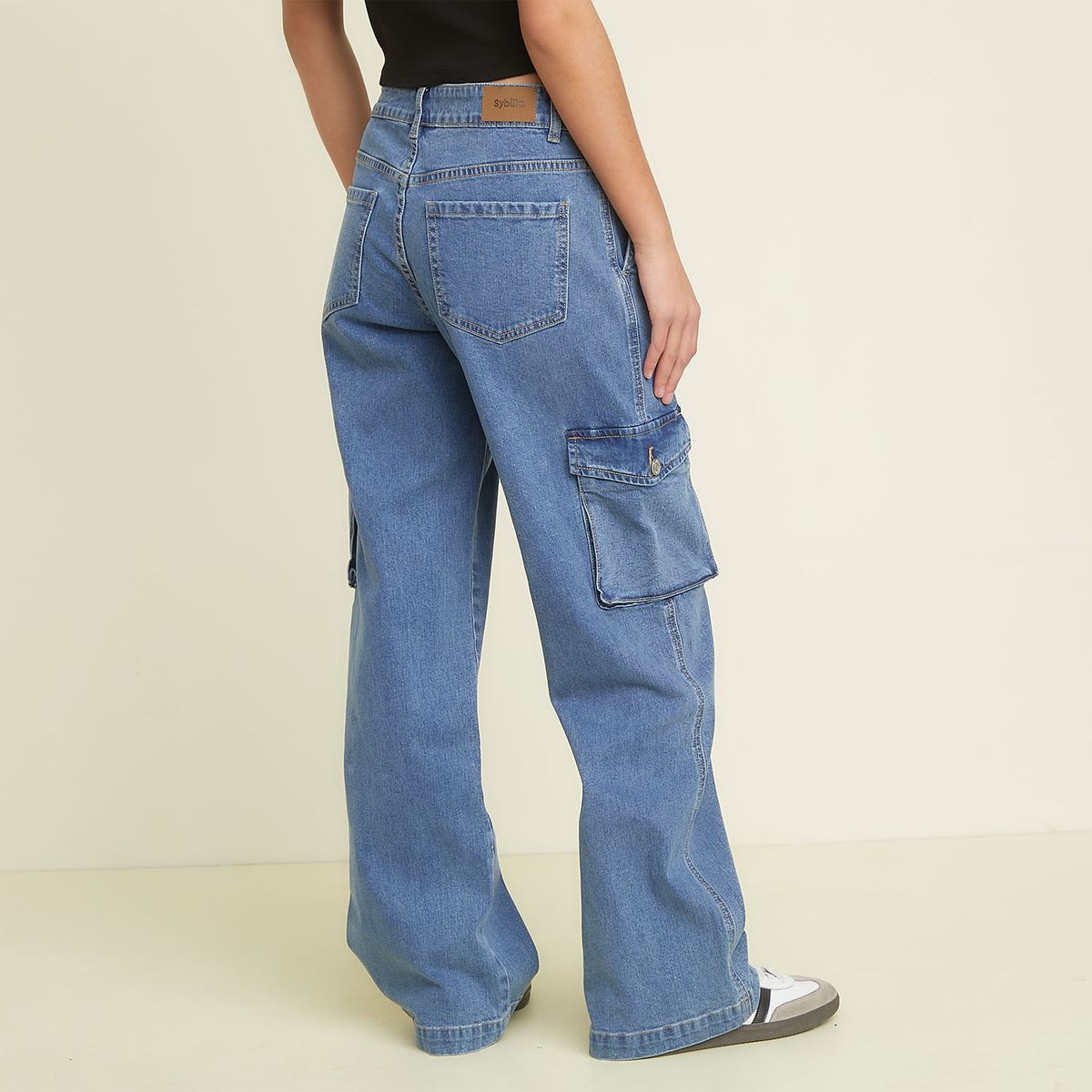 SYBILLA - Pantalón Cargo Tiro Alto Mujer Sybilla