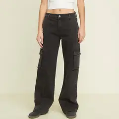 SYBILLA - Pantalón Cargo Tiro Alto Mujer
