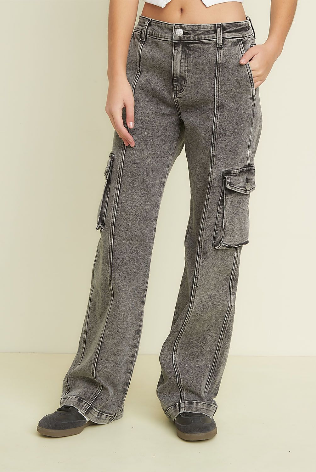 SYBILLA - Pantalón Cargo Tiro Alto Mujer Sybilla