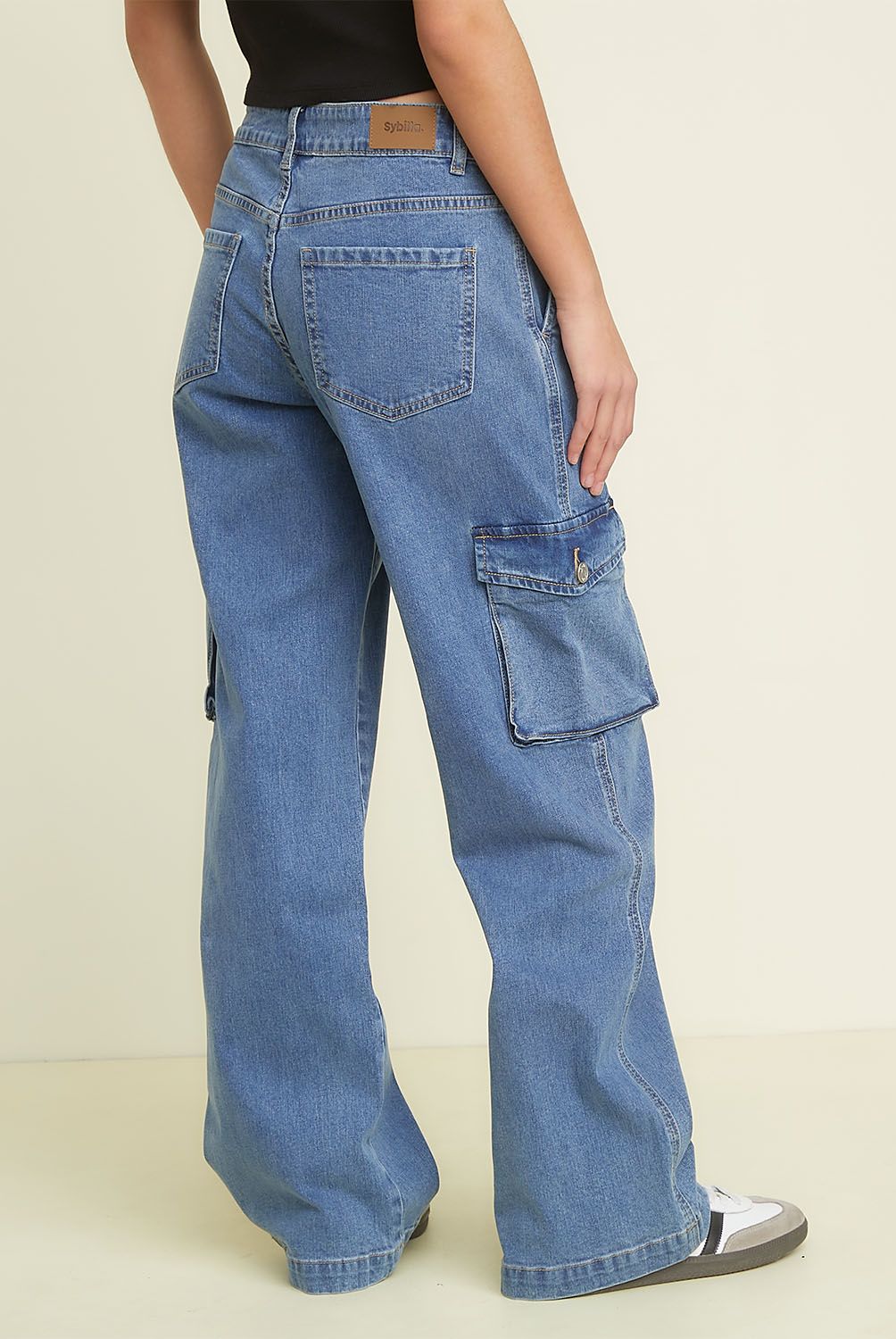 SYBILLA - Pantalón Cargo Tiro Alto Mujer Sybilla