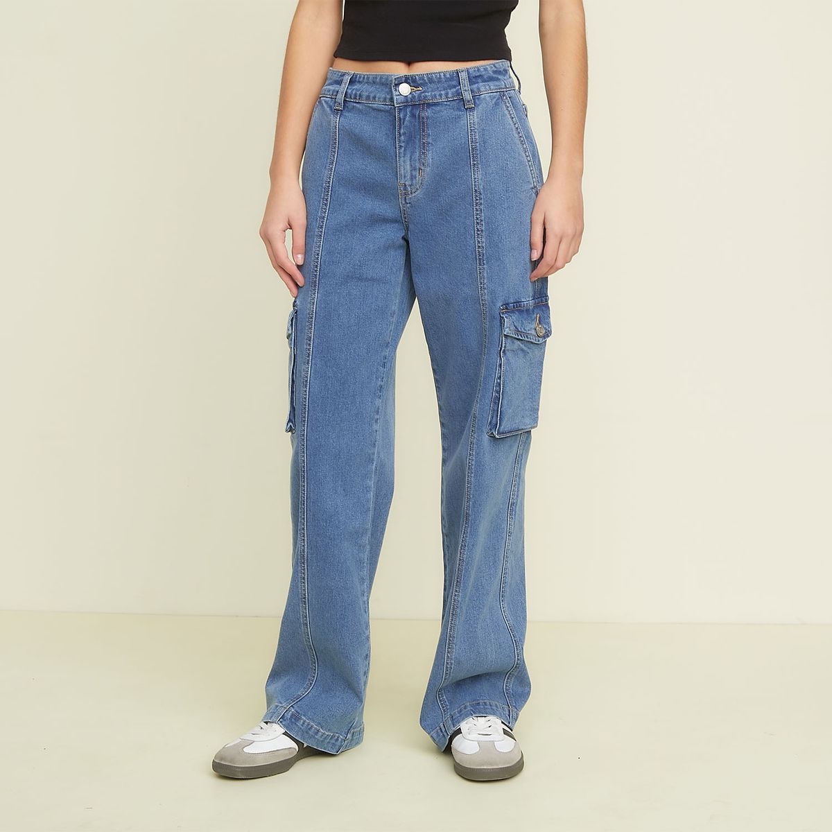 SYBILLA - Pantalón Cargo Tiro Alto Mujer Sybilla