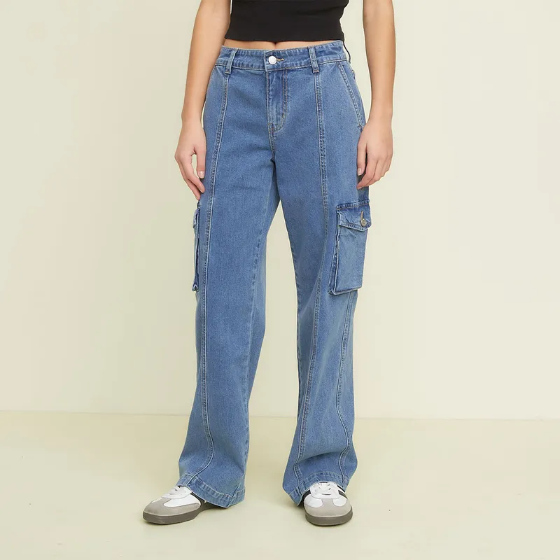 SYBILLA - Pantalón Cargo Tiro Alto Mujer Sybilla