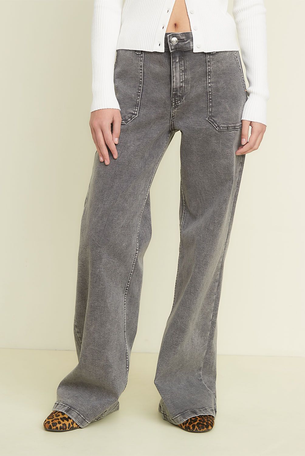 SYBILLA - Pantalón Wide Leg Tiro Medio Mujer Sybilla