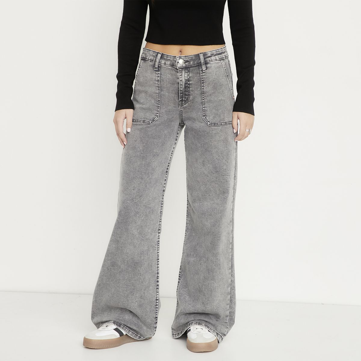 SYBILLA - Pantalón Wide Leg Tiro Medio Mujer Sybilla