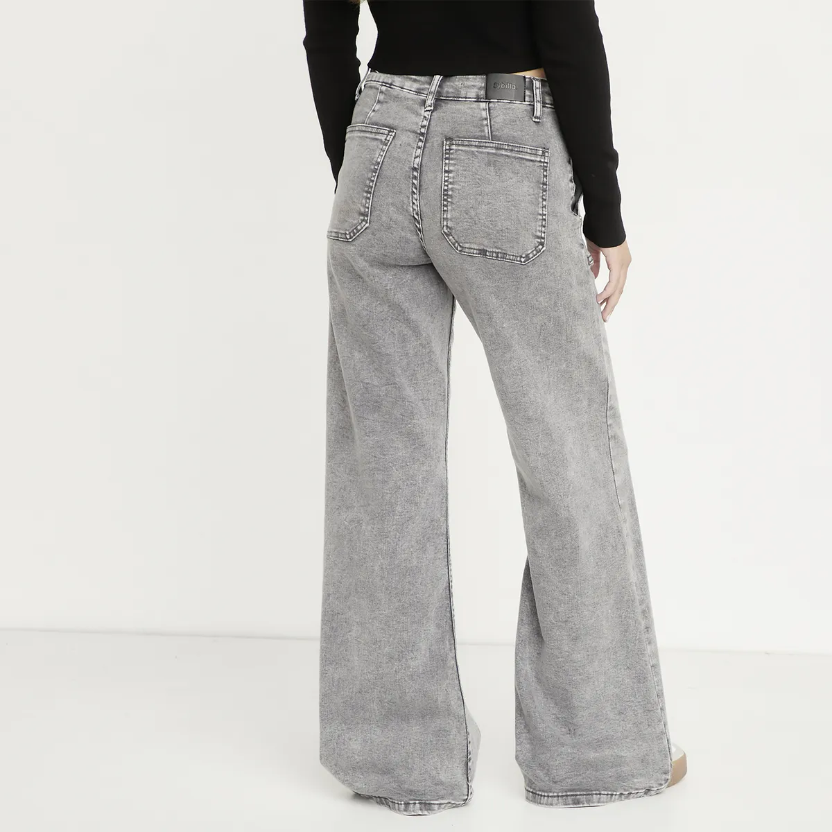 SYBILLA - Pantalón Wide Leg Tiro Medio Mujer Sybilla