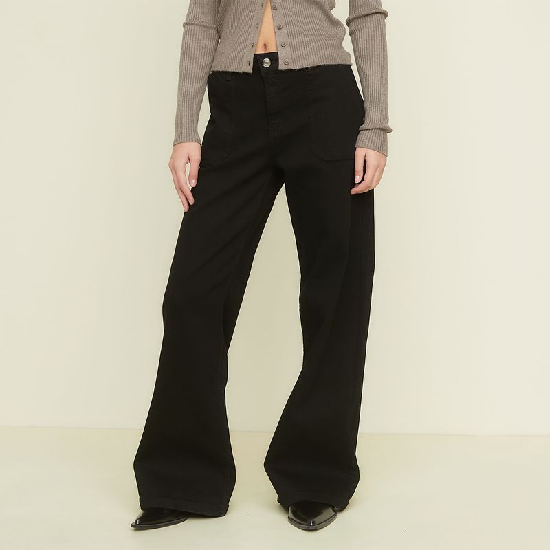 SYBILLA - Pantalón Wide Leg Tiro Medio Mujer Sybilla